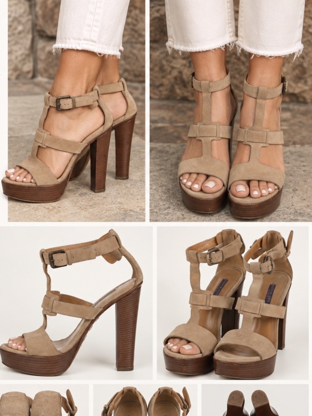Ralph Lauren Collection Suede Platform Sandals Women’s 10.5 size 41B.